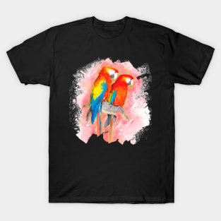 Parrot Bird Animal Wildlife Forest Jungle Nature Watercolor T-Shirt